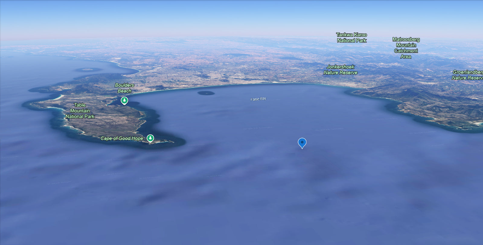3d Satelite model of False bay