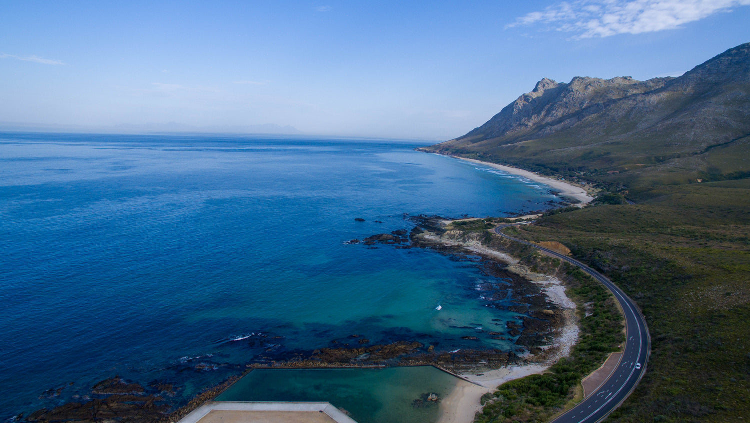 Aerial view of the mountains in False Bay