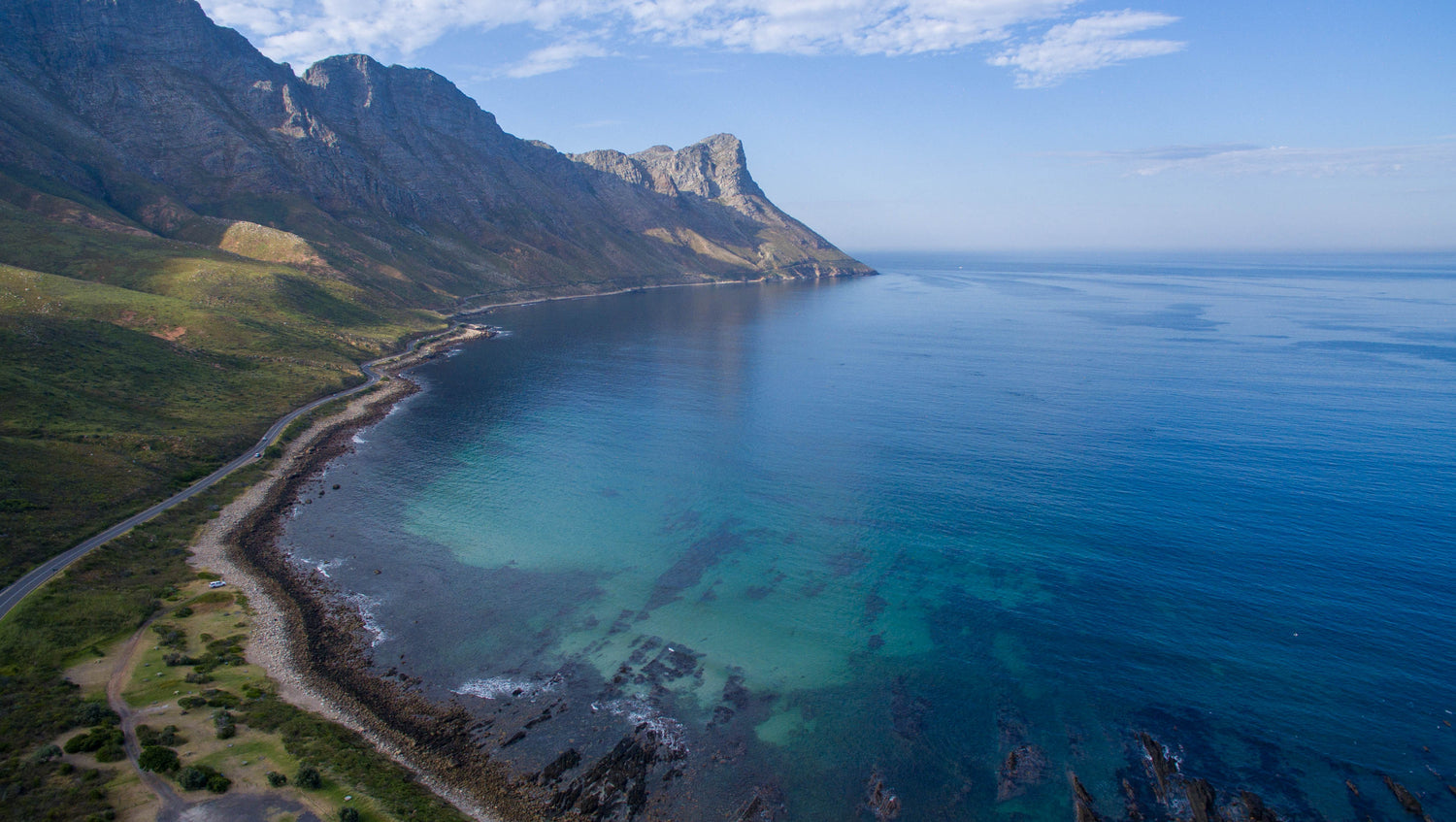 Aerial view of the mountains in False bay