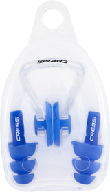 Cressi Aqua Kit Ear Plugs + Nose Clip - Blue