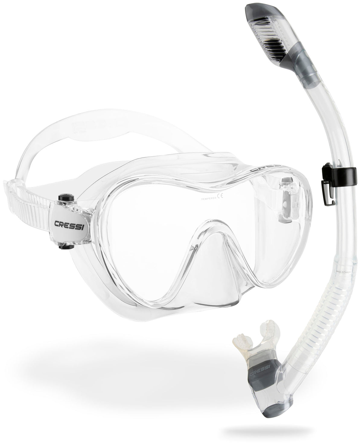 Cressi F1 + Supernova Dry Combo - Clear/silver