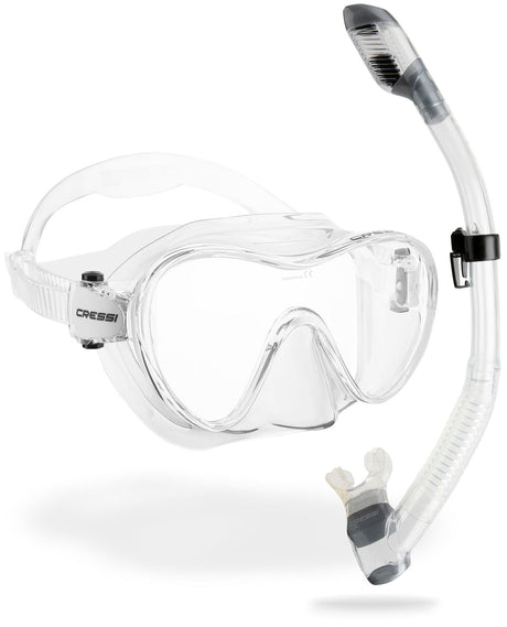 Cressi F1 + Supernova Dry Combo - Clear/silver