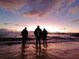 Shore divers at sunrise in Simonstown