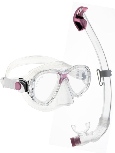 Cressi Marea Junior + Seal Dry Junior Combo - Clear/pink