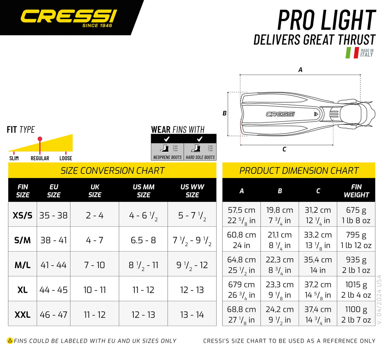 Pro Light Fins - Scuba fins, Snorkeling fins