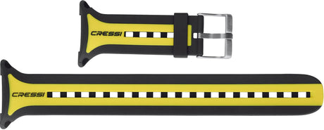 Cressi Round Big Screen Dive Computer Band - Black/yellow/black
