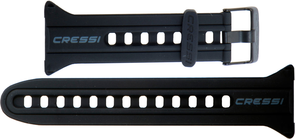 Cressi Watch Style Computer Silicone Band - Black/black/grey