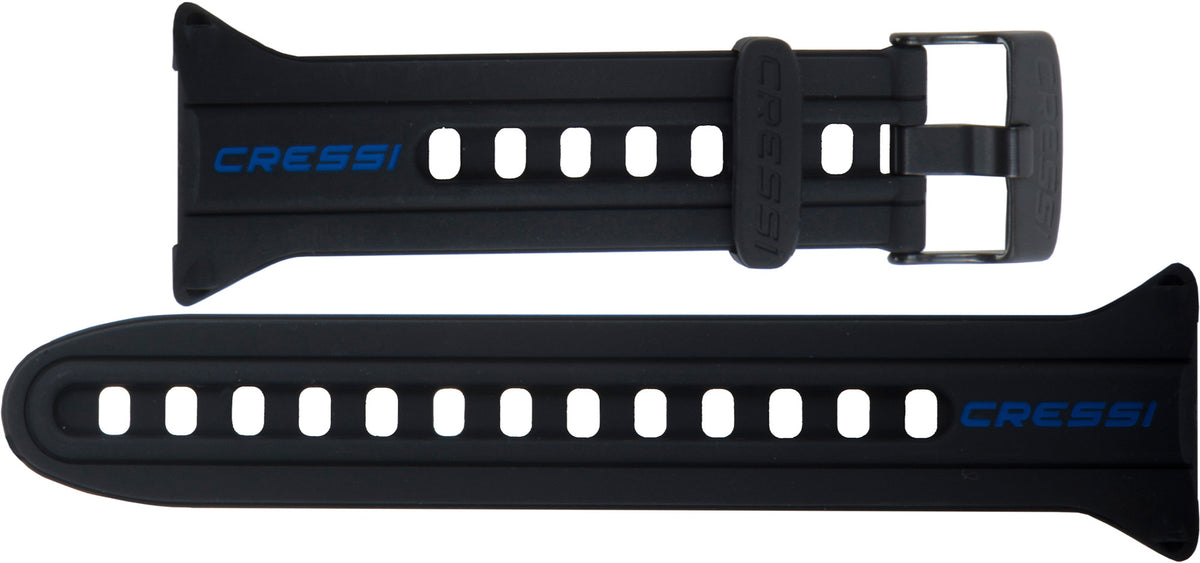 Cressi Watch Style Computer Silicone Band - Black/black/blue