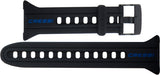 Cressi Watch Style Computer Silicone Band - Black/black/blue