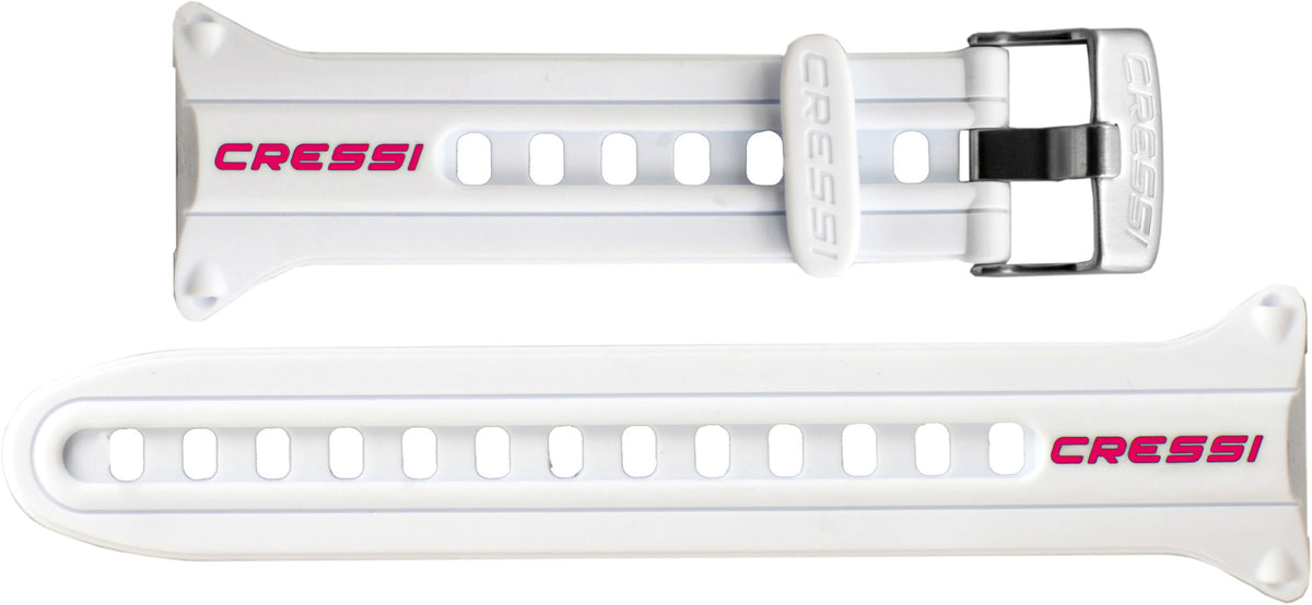 Cressi Watch Style Computer Silicone Band - White/white/pink