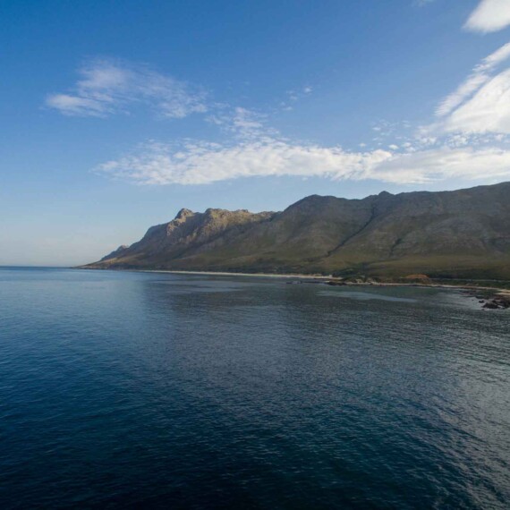 View of the mountains of False Bay on an ocean safari