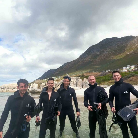 Group of snorkelers at Windmill Beach - Simonstown